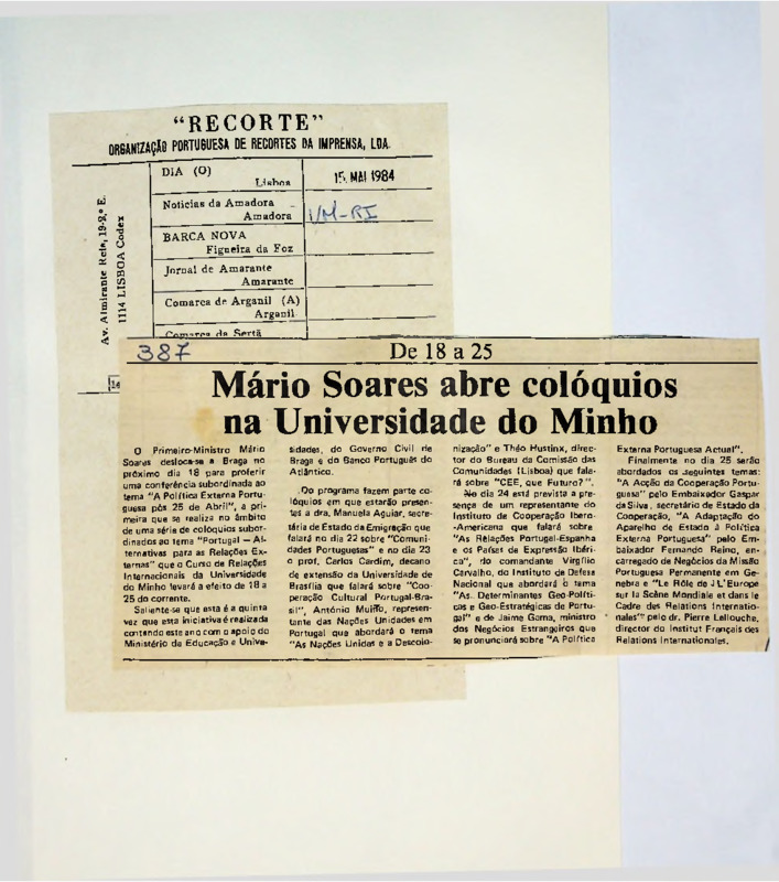  Mário Soares abre colóquios na Universidade do Minho 