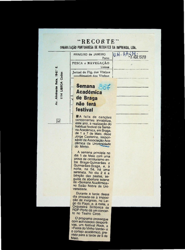  Semana académica de Braga não terá festival 