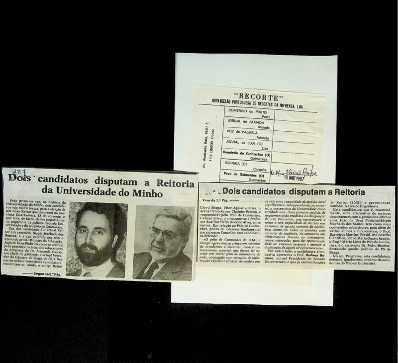  Dois candidatos disputam a reitoria da Universidade do Minho 