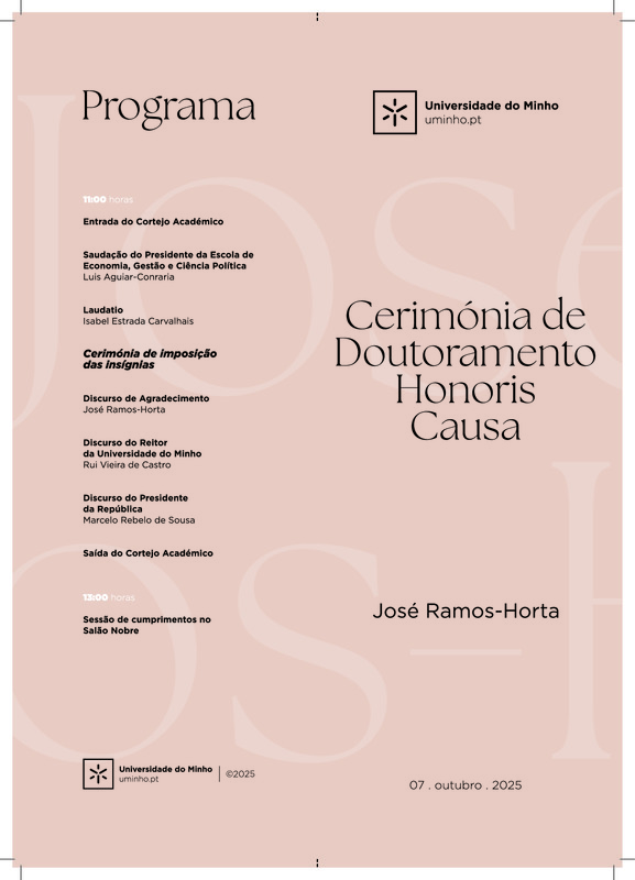  UMinho atribuiu Doutoramento Honoris Causa a José Ramos-Horta 