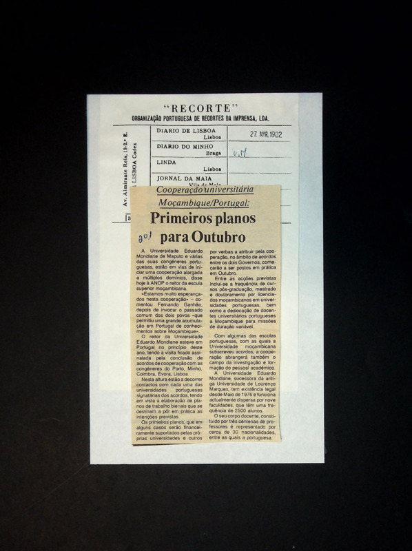  Cooperação universitária Moçambique / Portugal: primeiros planos para Outubro 