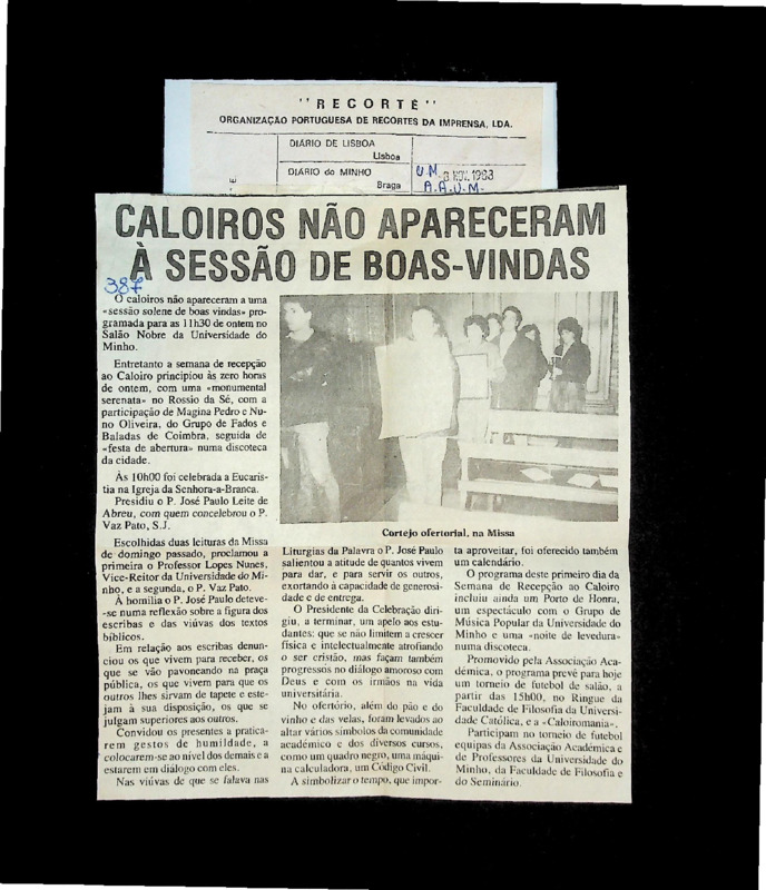  Caloiros não apareceram à sessão de boas-vindas 