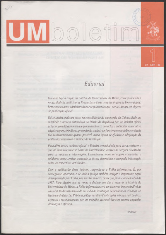  UM Boletim - N.º 1 (Abr.1993) 