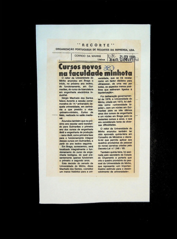  Cursos novos na faculdade minhota 