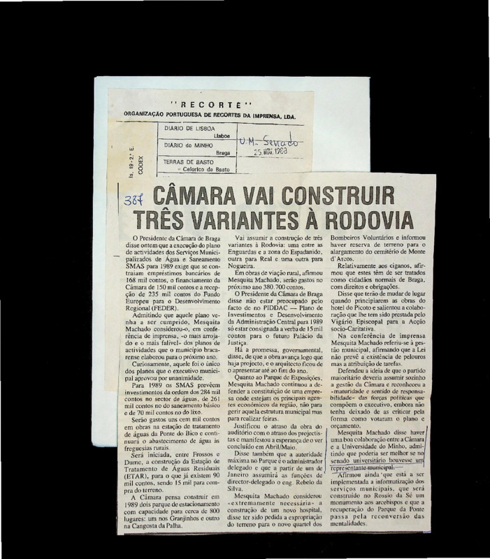  Câmara vai construir três variantes à rodovia 