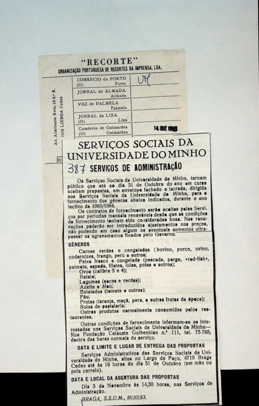  Serviços Sociais da Universidade do Minho - Serviços de Administração 