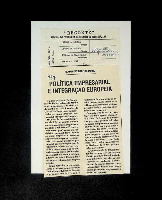  Política Empresarial e Integração Europeia 