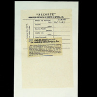 Livros didáticos de inglês em exposição